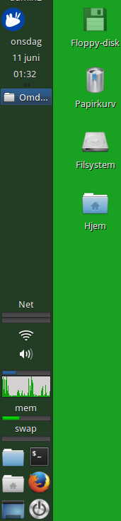 Her min menubjælke med overvågning i XUbuntu 14.04